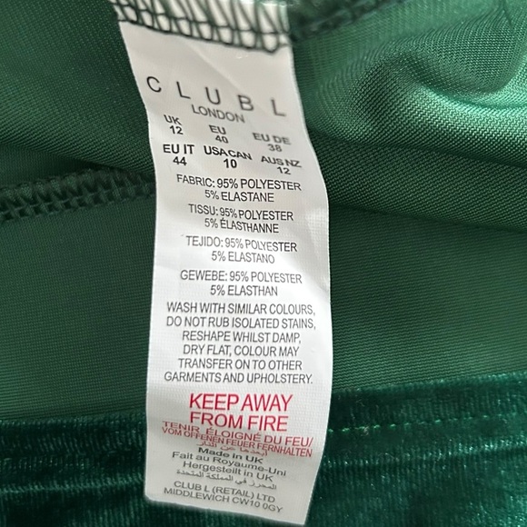 Club L London Women’s Bottle Emerald Green Velvet Plunge Neck Twist Maxi Dress 8 - Picture 11 of 11